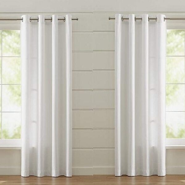 Eyelet Polyester Window Curtains,5ft (Set of 4)(White)